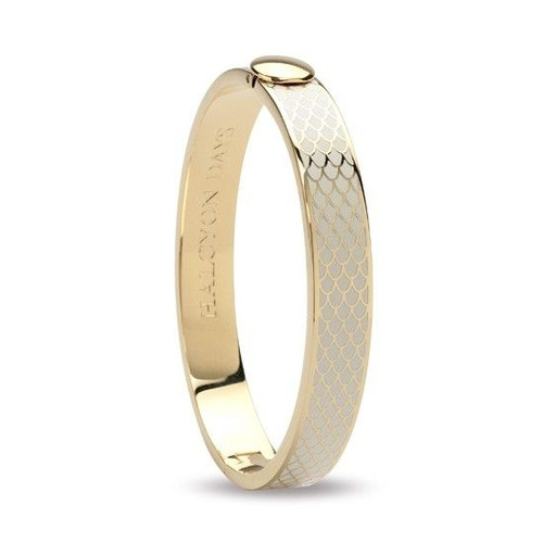Halcyon Days Bangle 1Cm Salamander Cream & Gold HBSAL0510G