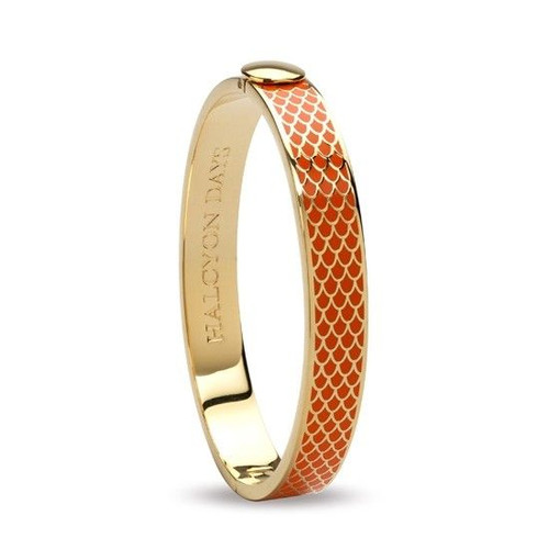 Halcyon Days Bangle 1Cm Salamander Orange & Gold HBSAL0710G