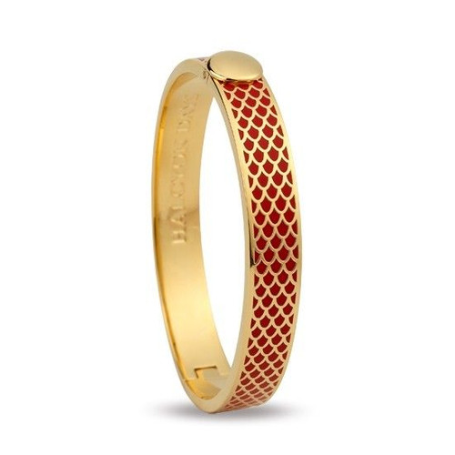 Halcyon Days Bangle 1Cm Salamander Red & Gold HBSAL0610G