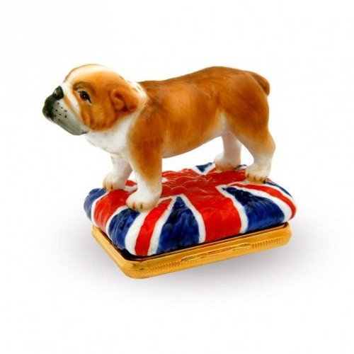 Halcyon Days British Bulldog Bonbonniere Enamel Box EBBUL0164G EAN: 5060171145035