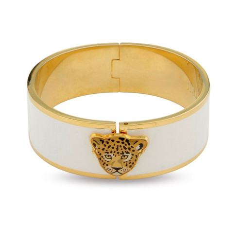 Halcyon Days D.H 20mm Bangle Mag.Leopard Cream Gold HBLEO0520G
