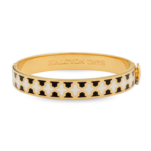 Halcyon Days D.H Bangle 1Cm Agama Black Cream Gold HBAGA020510G