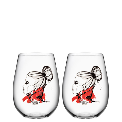 Kosta Boda All About You Tumbler 2 Pack Want You Red