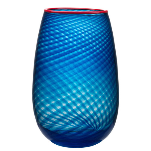 Kosta Boda Red Rim Vase Large