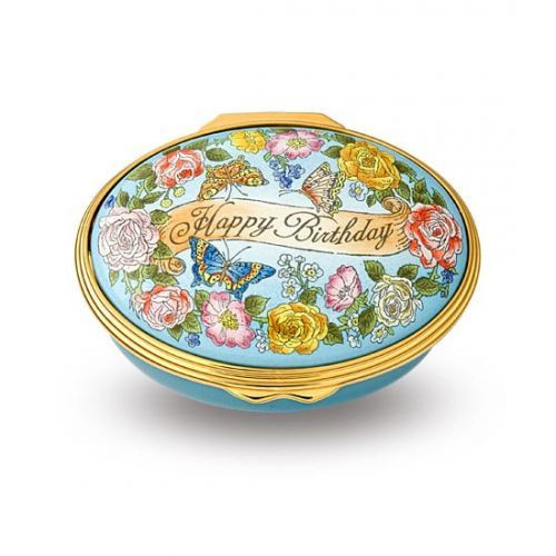 Halcyon Days Happy Birthday Enamel Box ENHAB1202G EAN: 5060171100348