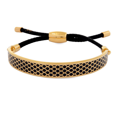 Halcyon Days Salamander Black Gold 1cm Friendship Bangle FBSAL0210G