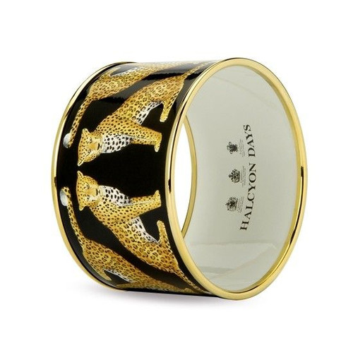 Halcyon Days Magnificent Wildlife Leopard 4 Cm. Med Ban Push on Bangle PBMWL0240GM