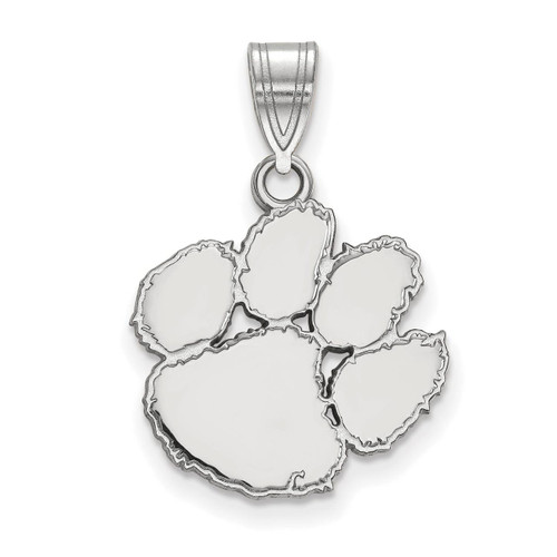 Clemson University Medium Pendant 10k White Gold 1W003CU