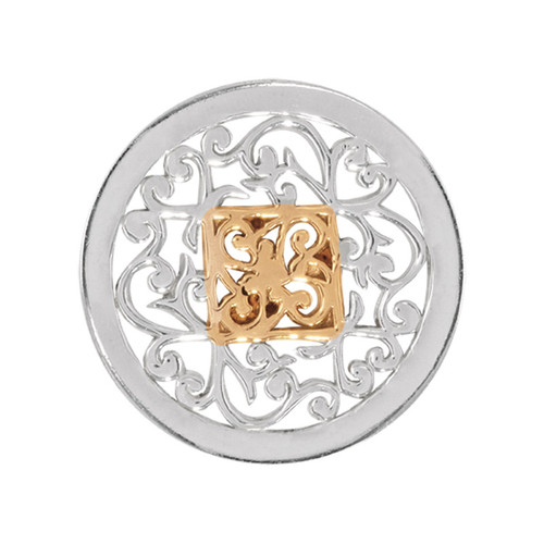 Nikki Lissoni Square Fantasy Silver Gold-Plated 23mm Coin MPN: C1205SS EAN: 8718627464656