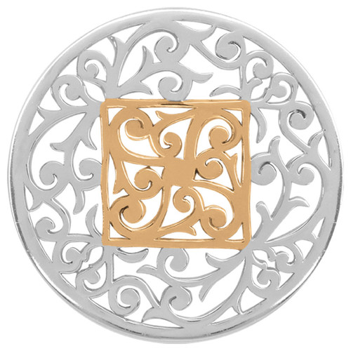 Nikki Lissoni Large Square Fantasy Silver Gold-Plated 43mm Coin MPN: C1206SL EAN: 8718627464663
