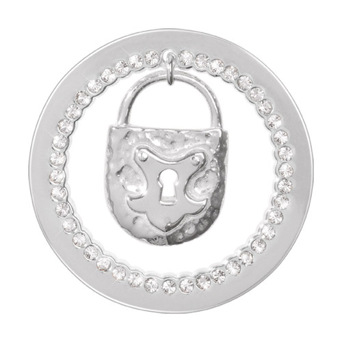 Nikki Lissoni Sparkling Lock Dangle Silver-Plated 33mm Coin MPN: C1292SM EAN: 8718627467855