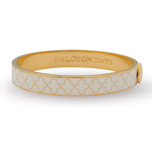 Halcyon Days Agama Cream Gold 1cm Hinged Bangle HBAGA0510G