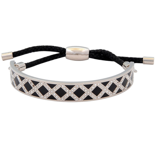 Halcyon Days Sparkle Diamond Black Palladium 1cm Friendship Bangle FBDMS0210P