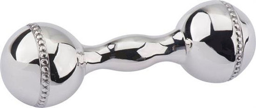 Cunill Beaded Dumbbell Rattle 3.5 Inch Long - Sterling Silver