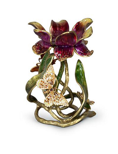 Jay Strongwater Meredith Flora Floral 9 Inch Pillar Candle Holder