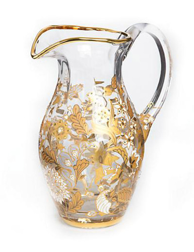 Jay Strongwater Arabella Platinum Floral Vine Pitcher
