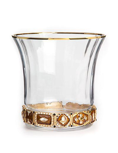 Jay Strongwater Ezra Amber Jeweled Ice Bucket