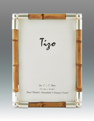 Tizo Bamboo Silver-plated Picture Frame 5 x 7 Inch