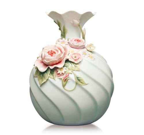 Franz Porcelain Vase Chinese Rose Daisy FZ03633