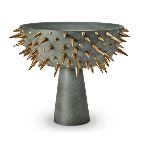 L'Objet Celestial Bowl on Stand Green Gold X-Large CE102