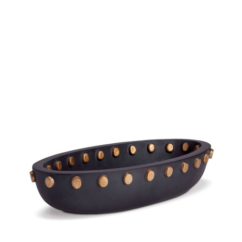 L'Objet Teo Black Oval Serving Bowl Large TE104