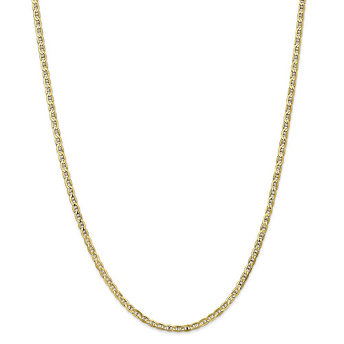 16 Inch 3mm Concave Anchor Chain 10k Gold 10CCA080-16