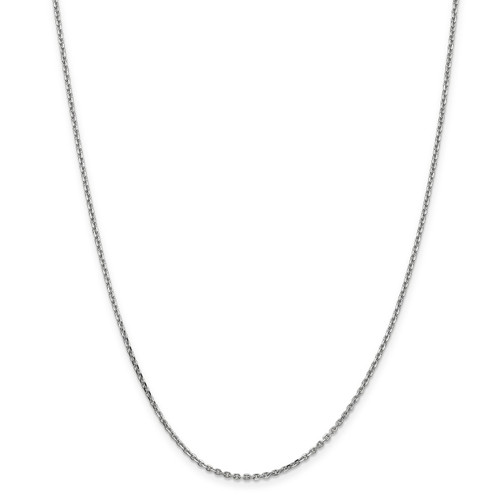 1.65mm Solid Diamond -cut Cable Chain Anklet 10k White Gold 10PE149-10