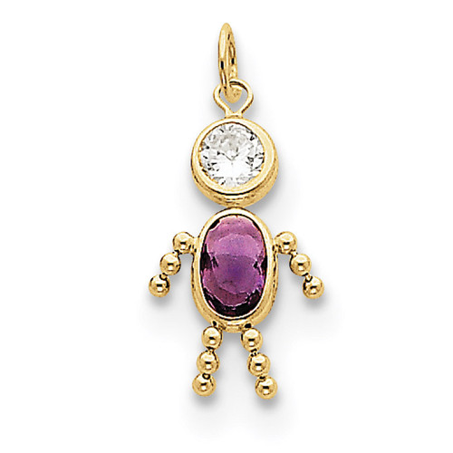 February Boy Birthstone Charm 10k Gold 10XCK159