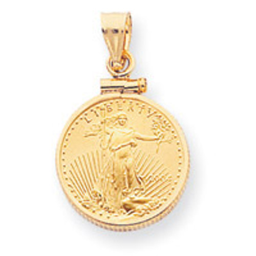 1 oz Mounted American Eagle Screw Top Coin Bezel 14k Gold MPN: BA10/1AEC UPC: 883957043142