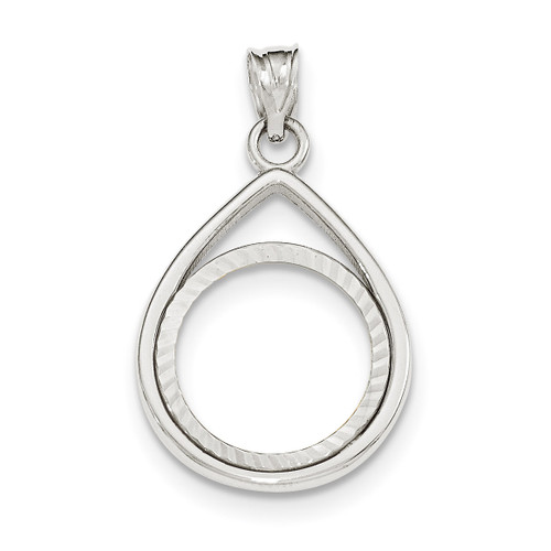 Tear Drop Diamond -cut Prong 1/10AE Bezel 14k white Gold BA74WD/10AE