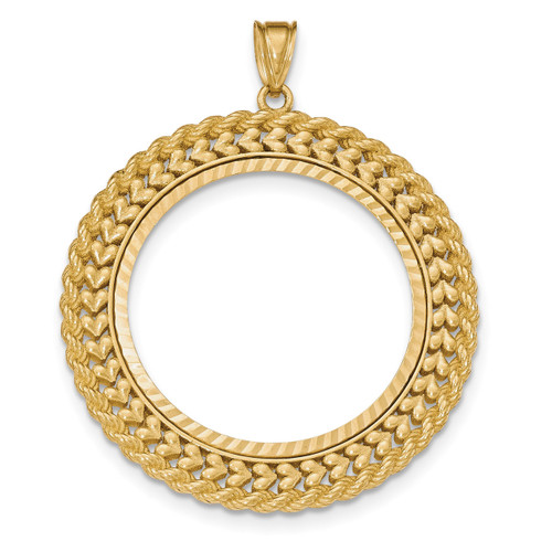 Double Row Diamond -cut Prong 1AE Bezel 14k Gold BA78YD/1AE