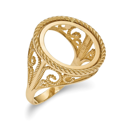 1/10AE Polished Coin Ring 14k Gold MPN: CR11/10AE