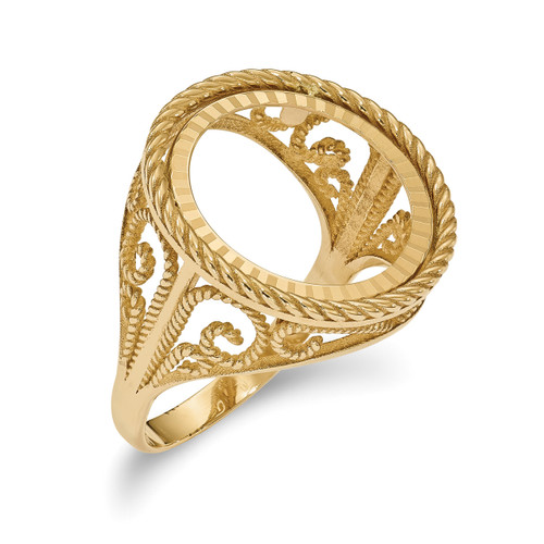 1/10AE Diamond -cut Coin Ring 14k Gold MPN: CR11D/10AE