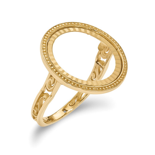 1/10AE Diamond -cut Coin Ring 14k Gold MPN: CR1D/10AE