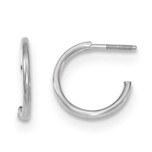 Madi K Screwback Hoop Earrings 14k white Gold GK892