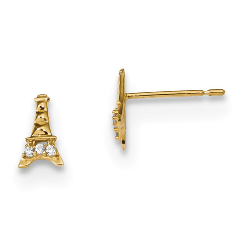 Madi K Kids CZ Eiffel Tower Post Earrings 14k Gold MPN: GK909