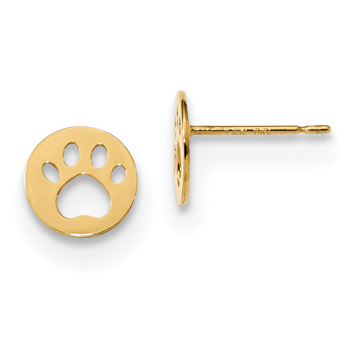 Madi K Kids Pawprint Post Earrings 14k Gold MPN: GK956