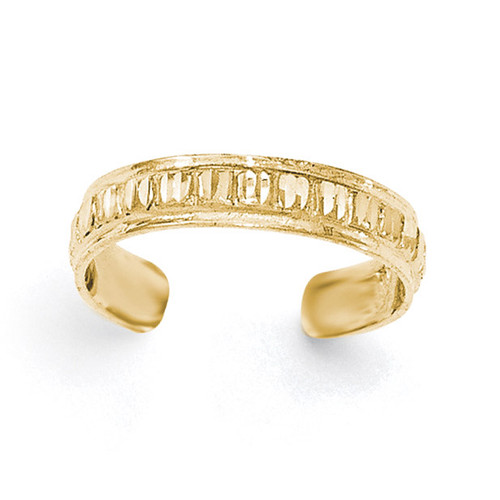 Diamond -cut Toe Ring 14k Gold Polished K5799