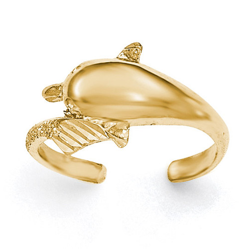 Diamond -cut Dolphin Toe Ring 14k Gold Polished MPN: K5801 UPC: 191101362361