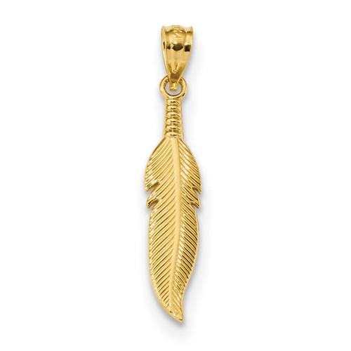 Feather Pendant 14k Gold Polished K6382
