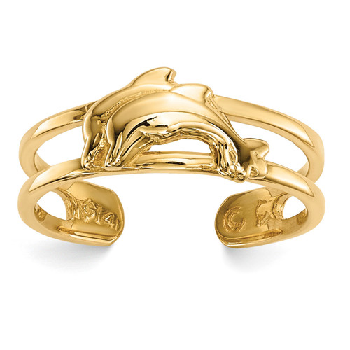 Dolphins Toe Ring 14k Gold MPN: R569