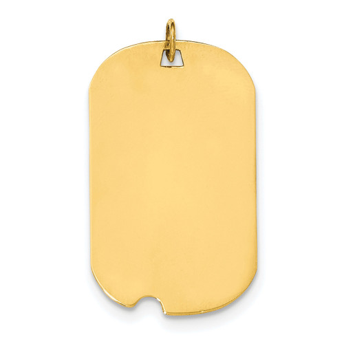 0.027 Gauge Engravable Dog Tag with Notch Disc Charm 14k Gold Plain MPN: XM572/27