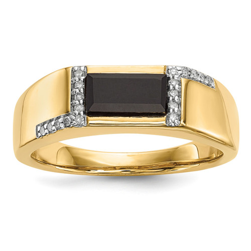 0.01ct. Diamond & Onyx Men's Claddagh Ring Mounting 14k Gold - HomeBello