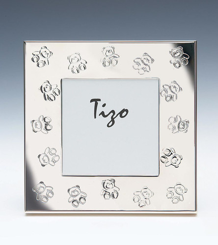 Tizo Teddy Bears 3 x 3 Inch Square Silver Plated Picture Frame, MPN: BB005-33