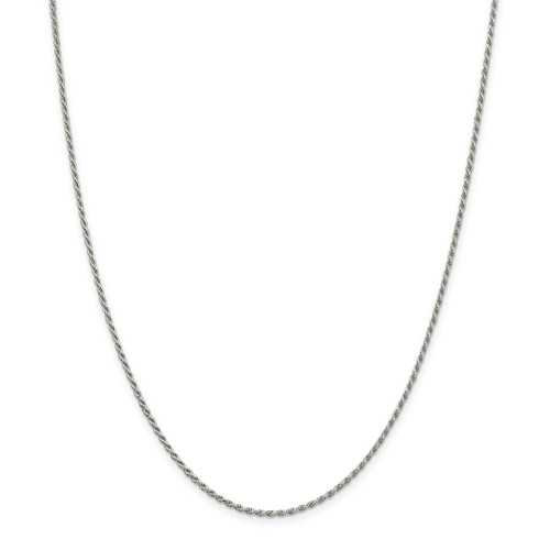 24 Inch 1.7mm Diamond-cut Rope Chain Sterling Silver Rhodium-plated QDC025R-24