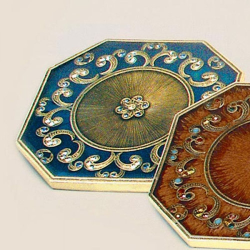 Tizo Floral Jeweled Coaster - Blue