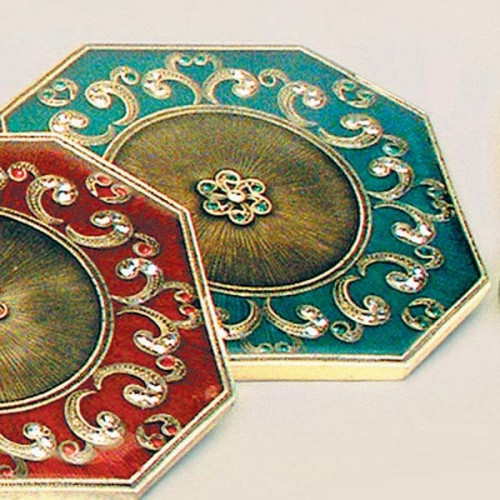 Tizo Floral Jeweled Coaster - Green
