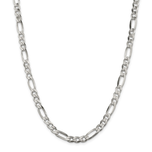 26 Inch 6.5mm Figaro Chain Sterling Silver QFG180-26