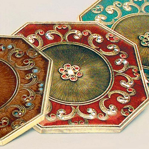 Tizo Floral Jeweled Coaster - Red