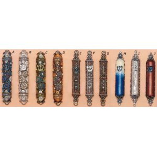 Tizo H. Blue Jeweled Mezuzah